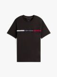 Negru Tricou Cu Guler Rotund Si Panou Cu Logo  Barbati