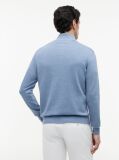 Blue Jumper Cu Guler Inalt Si Fermoar  Barbati