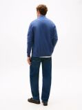 Blue Jumper Cu Guler Inalt Si Fermoar  Barbati