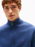 Blue Jumper Cu Guler Inalt Si Fermoar  Barbati