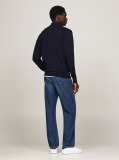 Blue Mock Turtleneck Zip-Thru Jumper  Men