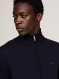 Blue Mock Turtleneck Zip-Thru Jumper  Men