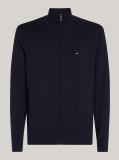 Blue Mock Turtleneck Zip-Thru Jumper  Men