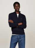 Blue Mock Turtleneck Zip-Thru Jumper  Men