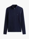 Blue Jumper Cu Fermoar Din Tricot  Barbati