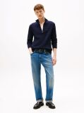 Blue Jumper Cu Fermoar Din Tricot  Barbati