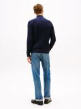 Blue Jumper Cu Fermoar Din Tricot  Barbati