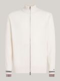 White Wool Rich Relaxed Zip-Thru Jumper  Men