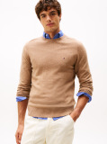 Brown Pure Lambswool Crew Neck Jumper  Men