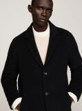 Black Smart Casual Wool Rich Coat  Men