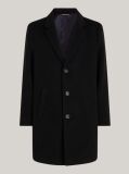 Black Smart Casual Wool Rich Coat  Men