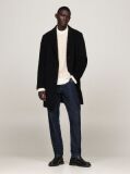Black Smart Casual Wool Rich Coat  Men