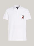 White Regular Vertical Flag Polo Shirt  Men