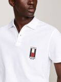 White Regular Vertical Flag Polo Shirt  Men