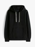 Negru Hanorac Fleece Cu Guga Cu Snur  Barbati