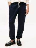 Blue Pantaloni Joggers Din Fleece Cu Mansete  Barbati