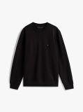 Negru  Hanorac Cu Guler Rotund Din Fleece  Barbati