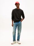 Negru  Hanorac Cu Guler Rotund Din Fleece  Barbati