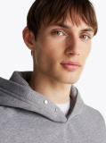 Grey Snap-Button Logo Hoody  Men