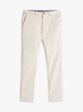 White Slim Flag Embroidery Chinos  Men