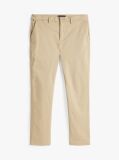 Beige Denton Stretch Cotton Straight Chinos  Men