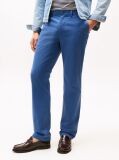 Blue Denton Stretch Cotton Straight Chinos  Men