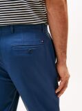 Blue Denton Stretch Cotton Straight Chinos  Men