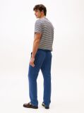 Blue Denton Stretch Cotton Straight Chinos  Men