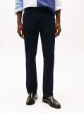 Blue Denton Stretch Cotton Straight Chinos  Men