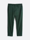 Green Denton Stretch Cotton Straight Chinos  Men