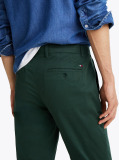 Green Denton Stretch Cotton Straight Chinos  Men