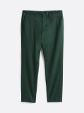 Green Denton Stretch Cotton Straight Chinos  Men