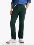 Green Denton Stretch Cotton Straight Chinos  Men