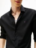 Black Flex Slim Fit Poplin Shirt  Men