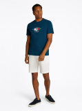 Blue Tricou Cu Guler Rotund Si Logo Cu Grafic  Barbati