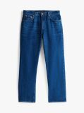 Blue Jeans Drepti Cu Aspect Uzat  Barbati