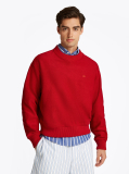 Rosu Bluza Boxy Cu Guler Rotund  Barbati