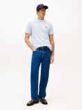 Blue Tricou Cu Broderie Th Monogram Contrastanta  Barbati