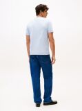 Blue Tricou Cu Broderie Th Monogram Contrastanta  Barbati
