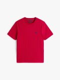 Rosu Tricou Cu Broderie Th Monogram Contrastanta  Barbati