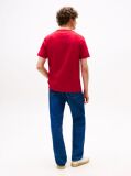 Rosu Tricou Cu Broderie Th Monogram Contrastanta  Barbati