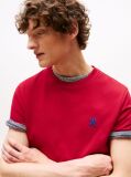 Rosu Tricou Cu Broderie Th Monogram Contrastanta  Barbati