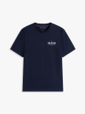 Blue Tricou Cu Guler Rotund Cu Logo  Barbati