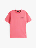 Roz Tricou Cu Guler Rotund Cu Logo  Barbati