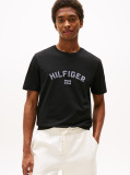 Negru Tricou Hilfiger Flock  Barbati