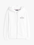 White Hilfiger Stacked Hooded Zip Thru  Men