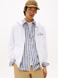 White Hilfiger Stacked Hooded Zip Thru  Men