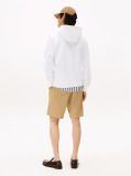 White Hilfiger Stacked Hooded Zip Thru  Men