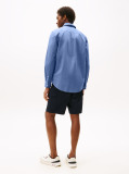 Blue Camasa Din Poplin Flex Cu Mini Print  Barbati