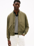 Green Packable Water Repellent Relaxed Bomber Jacket  Men